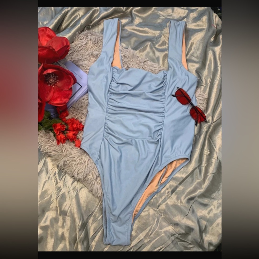 🌹Retro Style Ocean Blue One Piece Swimsuit